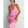 image:imageGORGLITTER Womens Floral Mesh Open Back Fishtail Maxi Dresses Summer Vacation Birthday Wedding Guest Dinner Long DressPink