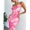 image:imageGORGLITTER Womens Floral Mesh Open Back Fishtail Maxi Dresses Summer Vacation Birthday Wedding Guest Dinner Long DressPink