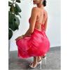 image:imageGORGLITTER Womens Floral Mesh Open Back Fishtail Maxi Dresses Summer Vacation Birthday Wedding Guest Dinner Long DressPink Floral