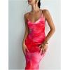 image:imageGORGLITTER Womens Floral Mesh Open Back Fishtail Maxi Dresses Summer Vacation Birthday Wedding Guest Dinner Long DressPink Floral