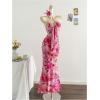 image:imageGORGLITTER Womens Floral Ombre Boho Maxi Dresses Halter Starfish Sunset Vacation Beach Cocktail Fishtail SundressPink Floral