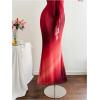 image:imageGORGLITTER Womens Floral Ombre Boho Maxi Dresses Halter Starfish Sunset Vacation Beach Cocktail Fishtail SundressRed