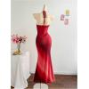 image:imageGORGLITTER Womens Floral Ombre Boho Maxi Dresses Halter Starfish Sunset Vacation Beach Cocktail Fishtail SundressRed