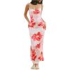 image:imageGORGLITTER Womens Floral Open Back Bodycon Maxi Dresses Bow Tie Wedding Guest Birthday Going Out Party Long DressPink