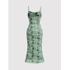 image:imageGORGLITTER Womens Floral Spring Summer Wedding Guest Dress Bridal Shower Cocktail Tea Party Beach Midi Sun Dress 2026Dark Green Floral
