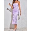 image:imageGORGLITTER Womens Floral Spring Summer Wedding Guest Dress Bridal Shower Cocktail Tea Party Beach Midi Sun Dress 2026Mauve Purple Floral