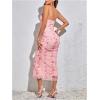 image:imageGORGLITTER Womens Floral Spring Summer Wedding Guest Dress Bridal Shower Cocktail Tea Party Beach Midi Sun Dress 2026Pink Floral