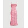 image:imageGORGLITTER Womens Floral Spring Summer Wedding Guest Dress Bridal Shower Cocktail Tea Party Beach Midi Sun Dress 2026Pink Florals