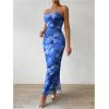 image:imageGORGLITTER Womens Floral Strapless Bodycon Wedding Guest Dress Vacation Summer Birthday Tropical Maxi Long Sun DressesBlue