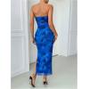 image:imageGORGLITTER Womens Floral Strapless Bodycon Wedding Guest Dress Vacation Summer Birthday Tropical Maxi Long Sun DressesBlue Floral