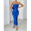image:imageGORGLITTER Womens Floral Strapless Bodycon Wedding Guest Dress Vacation Summer Birthday Tropical Maxi Long Sun DressesBlue Floral