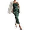 image:imageGORGLITTER Womens Floral Strapless Bodycon Wedding Guest Dress Vacation Summer Birthday Tropical Maxi Long Sun DressesDark Green