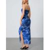 image:imageGORGLITTER Womens Floral Strapless Bodycon Wedding Guest Dress Vacation Summer Birthday Tropical Maxi Long Sun DressesDusty Blue