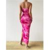 image:imageGORGLITTER Womens Floral Strapless Bodycon Wedding Guest Dress Vacation Summer Birthday Tropical Maxi Long Sun DressesHot Pink