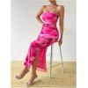 image:imageGORGLITTER Womens Floral Strapless Bodycon Wedding Guest Dress Vacation Summer Birthday Tropical Maxi Long Sun DressesHot Pink