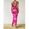 image:imageGORGLITTER Womens Floral Strapless Bodycon Wedding Guest Dress Vacation Summer Birthday Tropical Maxi Long Sun DressesHot Pink Floral