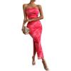image:imageGORGLITTER Womens Floral Strapless Bodycon Wedding Guest Dress Vacation Summer Birthday Tropical Maxi Long Sun DressesLight Pink