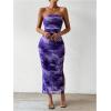 image:imageGORGLITTER Womens Floral Strapless Bodycon Wedding Guest Dress Vacation Summer Birthday Tropical Maxi Long Sun DressesPurple Floral