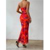 image:imageGORGLITTER Womens Floral Strapless Bodycon Wedding Guest Dress Vacation Summer Birthday Tropical Maxi Long Sun DressesRed Tie Dye
