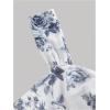 image:imageGORGLITTER Womens Floral Summer Wedding Guest Dress Ruched Cocktail Party Bridal Shower Formal Beach Midi Sun DressesBlack and White
