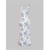 image:imageGORGLITTER Womens Floral Summer Wedding Guest Dress Ruched Cocktail Party Bridal Shower Formal Beach Midi Sun DressesBlack and White