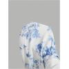 image:imageGORGLITTER Womens Floral Summer Wedding Guest Dress Ruched Cocktail Party Bridal Shower Formal Beach Midi Sun DressesBlue and White Floral