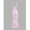 image:imageGORGLITTER Womens Floral Summer Wedding Guest Dress Ruched Cocktail Party Bridal Shower Formal Beach Midi Sun DressesMauve Purple
