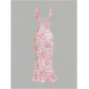 image:imageGORGLITTER Womens Floral Summer Wedding Guest Dress Ruched Cocktail Party Bridal Shower Formal Beach Midi Sun DressesPink Flower