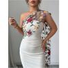 image:imageGORGLITTER Womens Floral Tube Top Dress with Scarf Summer Cocktail Prom Party Holiday Strapless Bodycon Maxi SundressApricot