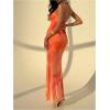 image:imageGORGLITTER Womens Floral Wedding Guest Midi Dress Summer Mesh Bridal Shower Cocktail Beach Going Out Bodycon SundressesBurnt Orange