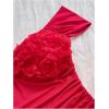 image:imageGORGLITTER Womens Flower Off The Shoulder Mini Dress Summer Ruched Bodycon Vacation Cocktail Wedding Guest Party DressRed