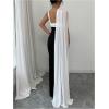 image:imageGORGLITTER Womens Formal Bodycon Maxi Evening Dress One Shoulder Sleeveless Cocktail Elegant Classy Dresses with ScarfBlack and White