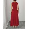 image:imageGORGLITTER Womens Formal Maxi Dress Birthday Wedding Guest Dress Ruched Tank Slip Prom Cocktail Going Out DressesRed