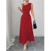 image:imageGORGLITTER Womens Formal Maxi Dress Birthday Wedding Guest Dress Ruched Tank Slip Prom Cocktail Going Out DressesRed