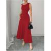 image:imageGORGLITTER Womens Formal Maxi Dress Birthday Wedding Guest Dress Ruched Tank Slip Prom Cocktail Going Out DressesRed
