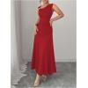 image:imageGORGLITTER Womens Formal Maxi Dress Birthday Wedding Guest Dress Ruched Tank Slip Prom Cocktail Going Out DressesRed