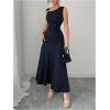image:imageGORGLITTER Womens Formal Maxi Dress Birthday Wedding Guest Dress Ruched Tank Slip Prom Cocktail Going Out DressesRoyal Blue