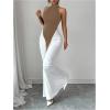 image:imageGORGLITTER Womens Halter Maxi Dress Ruched Bodycon Formal Birthday Evening Elegant Wedding Guest Cocktail DressesMocha Brown