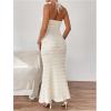 image:imageGORGLITTER Womens Halter Neck Bodycon Maxi Dress Summer Backless Fishtail Party Birthday Dinner Wedding Guest Sun DressApricot