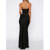 image:imageGORGLITTER Womens Lace Backless Patchwork Maxi Dress Elegant Classy Strapless Festival Y2K Sexy Gothic Tube Top DressBlack