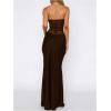 image:imageGORGLITTER Womens Lace Backless Patchwork Maxi Dress Elegant Classy Strapless Festival Y2K Sexy Gothic Tube Top DressBrown