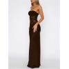 image:imageGORGLITTER Womens Lace Backless Patchwork Maxi Dress Elegant Classy Strapless Festival Y2K Sexy Gothic Tube Top DressBrown