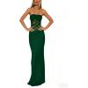 image:imageGORGLITTER Womens Lace Backless Patchwork Maxi Dress Elegant Classy Strapless Festival Y2K Sexy Gothic Tube Top DressGreen