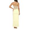 image:imageGORGLITTER Womens Lace Cut Out Bodycon Maxi Dresses Sleeveless Summer Hawaiian Prom Graduation Formal Long Sun DressYellow