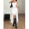 image:imageGORGLITTER Womens Lace Ruffle Mesh Y2K Dress Summer Western Cowgirl Sexy Asymmetrical Concert Rave Going Out DressesWhite