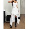 image:imageGORGLITTER Womens Lace Ruffle Mesh Y2K Dress Summer Western Cowgirl Sexy Asymmetrical Concert Rave Going Out DressesWhite
