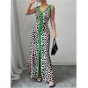 image:imageGORGLITTER Womens Leopard Cheetah Print Maxi Dress Animal Slit V Neck Birthday Going Out Church Long DressesBrown Multicolor