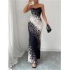 image:imageGORGLITTER Womens Leopard Print Cocktail Maxi Dresses Cheetah Draped Bodycon Party Club Long DressBlack and White