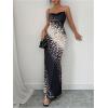 image:imageGORGLITTER Womens Leopard Print Cocktail Maxi Dresses Cheetah Draped Bodycon Party Club Long DressBlack and White