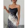 image:imageGORGLITTER Womens Leopard Print Cocktail Maxi Dresses Cheetah Draped Bodycon Party Club Long DressBlack and White